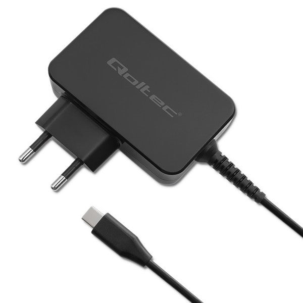 Qoltec GaN POWER PRO 45W USB-C Charger - Black (Model: 52385)