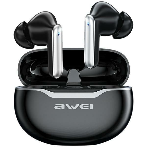 Awei Headphones + AWEI Docking Station, Bluetooth 5.3 TWS, (T50), Black - AWEI