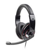 Gembird Stereo Headphones with Microphone and Volume Control - Glossy Black