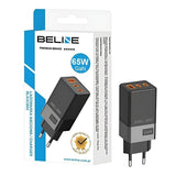 Charger 65W GaN 2xUSB-C + USB-A Power Adapter - Black
