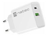 NATEC Ribera 20W USB-A+USB-C Power Delivery Wall Charger - White