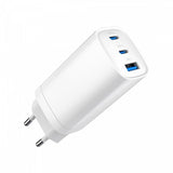 GEMBIRD 3-Port 65W GaN USB-C Power Delivery Fast Charger - White