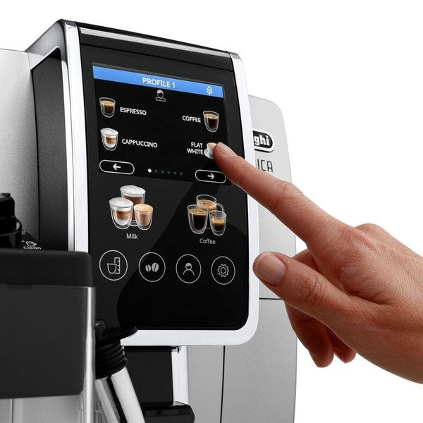 Delonghi - Coffee Maker - Dinamica Plus ECAM380.85.SB - Pump pressure 15 bar - Built-in milk frother - Automatic - 1450 W - Stainless Steel/Black
