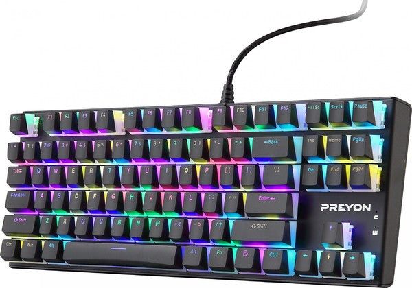 PREYON Red Blitz Claw TKL Wired Mechanical Keyboard - Gateron Red (US Layout)