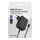 Qoltec GaN POWER PRO 100W USB-C Charger - Black (Model: 52388)