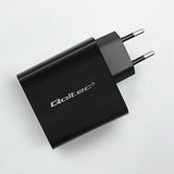 Qoltec 52380 Super Fast PD Charger - 65W USB-C & USB-A - Black