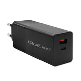 Qoltec GaN POWER PRO 100W Dual Port Charger - USB-C & USB-A - Black (Model: 52382)