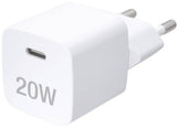 2-Port 20W USB Fast Charger with AC Socket - White
