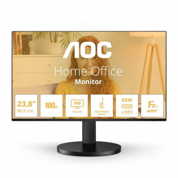 AOC 24B3CF2 - 23.8 " - IPS - FHD - 16:9 - 120 Hz - 4 ms - 1920 x 1080 pixels - 300 cd/m² - HDMI ports quantity 1 - Black