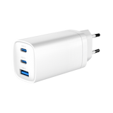 GEMBIRD 3-Port 65W GaN USB-C Power Delivery Fast Charger - White