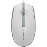CANYON M-10 Wired Optical Mouse - White/Grey