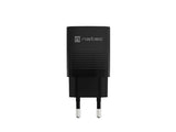 NATEC Ribera GaN 30W USB-A + USB-C PD Charger - Black