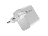 NATEC Ribera GaN 65W USB-A + USB-C Power Delivery Wall Charger - White