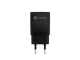 NATEC Ribera GaN 30W USB-A + USB-C PD Charger - Black