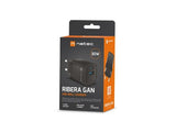 NATEC Ribera GaN 30W USB-A + USB-C PD Charger - Black