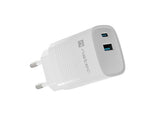 NATEC Ribera GaN 30W USB-A+USB-C Power Delivery Wall Charger - White