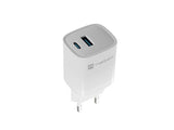 NATEC Ribera GaN 30W USB-A+USB-C Power Delivery Wall Charger - White