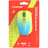 CANYON MW-44 Wireless Rechargeable Mouse - Yellow & Blue