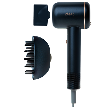 Adler AD 2270 SUPERSPEED Hair Dryer - 1600W Ionic with Diffuser - Blue