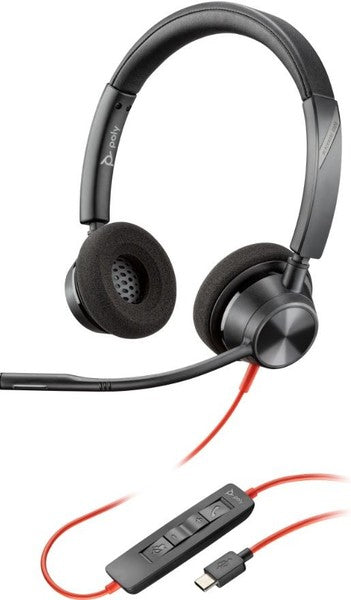 HP Poly Blackwire 3320 Stereo USB-C Headset with USB-C/A Adapter