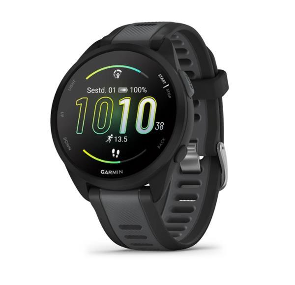 Garmin Forerunner 165 Music Smartwatch, Black/Light Grey