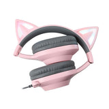 Foxxray FXR-BAL-62 PK ShinyCat Wired Gaming Headset - Pink/Grey
