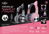 Foxxray FXR-BAL-62 PK ShinyCat Wired Gaming Headset - Pink/Grey