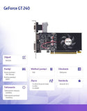 Graphics Card GeForce GT 240 1GB DDR3 128-bit DVI HDMI VGA LP Fan V2