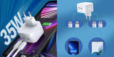 CHOETECH 35W Dual USB-C PD3.0 QC3.0 Charger