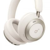 Anker Soundcore Space One Pro Foldable Wireless Bluetooth Over-ear Headphones with Microphone - Cream White