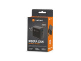 NATEC Ribera GaN 45W USB-A + USB-C Power Delivery Charger - Black