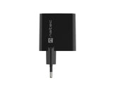 NATEC Ribera GaN 45W USB-A + USB-C Power Delivery Charger - Black