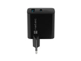 NATEC Ribera GaN 45W USB-A + USB-C Power Delivery Charger - Black
