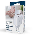Gembird TA-UC-1A12-01 Universal USB Wall Charger, 2.4A, White