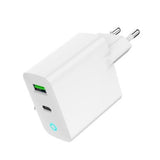 USB-A/USB-C 20W PD QC3.0 Fast Charger - White