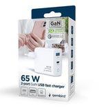 Gembird TA-UC-PDQC65L-W-01 Universal AC Fast Charger for Mobile Devices - White