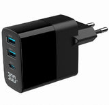 Gembird TA-UC-PDQC30LCD-BK-02 Universal AC Fast Charging Mobile Device Charger - Black