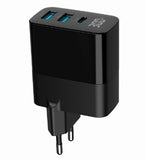 Gembird TA-UC-PDQC30LCD-BK-02 Universal AC Fast Charging Mobile Device Charger - Black