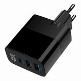 Gembird TA-UC-PDQC30LCD-BK-02 Universal AC Fast Charging Mobile Device Charger - Black