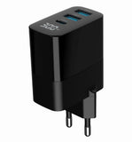 Gembird TA-UC-PDQC30LCD-BK-02 Universal AC Fast Charging Mobile Device Charger - Black