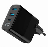 Gembird TA-UC-PDQC30LCD-BK-02 Universal AC Fast Charging Mobile Device Charger - Black