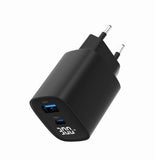 Gembird 30W Dual-Port USB Fast Charger with LCD Display - TA-UC-PDQC30LCD-BK-01