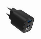 Gembird 30W Dual-Port USB Fast Charger with LCD Display - TA-UC-PDQC30LCD-BK-01