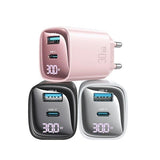 Charger 30W GaN Dual Port Wall Charger with LED Indicator (USB-A + USB-C) - Black (CC229)