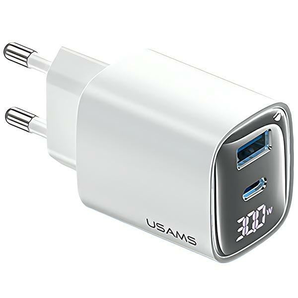 Charging 30W GaN LED USB-C & USB Wall Charger CC229 - White
