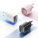 Charging 30W GaN LED USB-C & USB Wall Charger CC229 - White