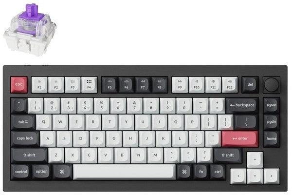 Keychron Q1 HE RGB Aluminum Wireless Keyboard - US Layout - Hot-Swappable Gateron 2.0 Magnetic Nebula Switch - Carbon Black