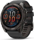 Garmin fenix 8 47mm AMOLED Sapphire Titanium Smartwatch with Orange/Graphite Silicone Strap