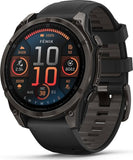 Garmin fenix 8 47mm AMOLED Sapphire Carbon Gray DLC Titanium with Black/Pebble Gray Silicone Strap