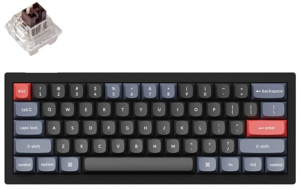 Keychron V4 60% RGB Hot-Swappable Mechanical Keyboard (ANSI, Carbon Black, Pro Brown Switch)